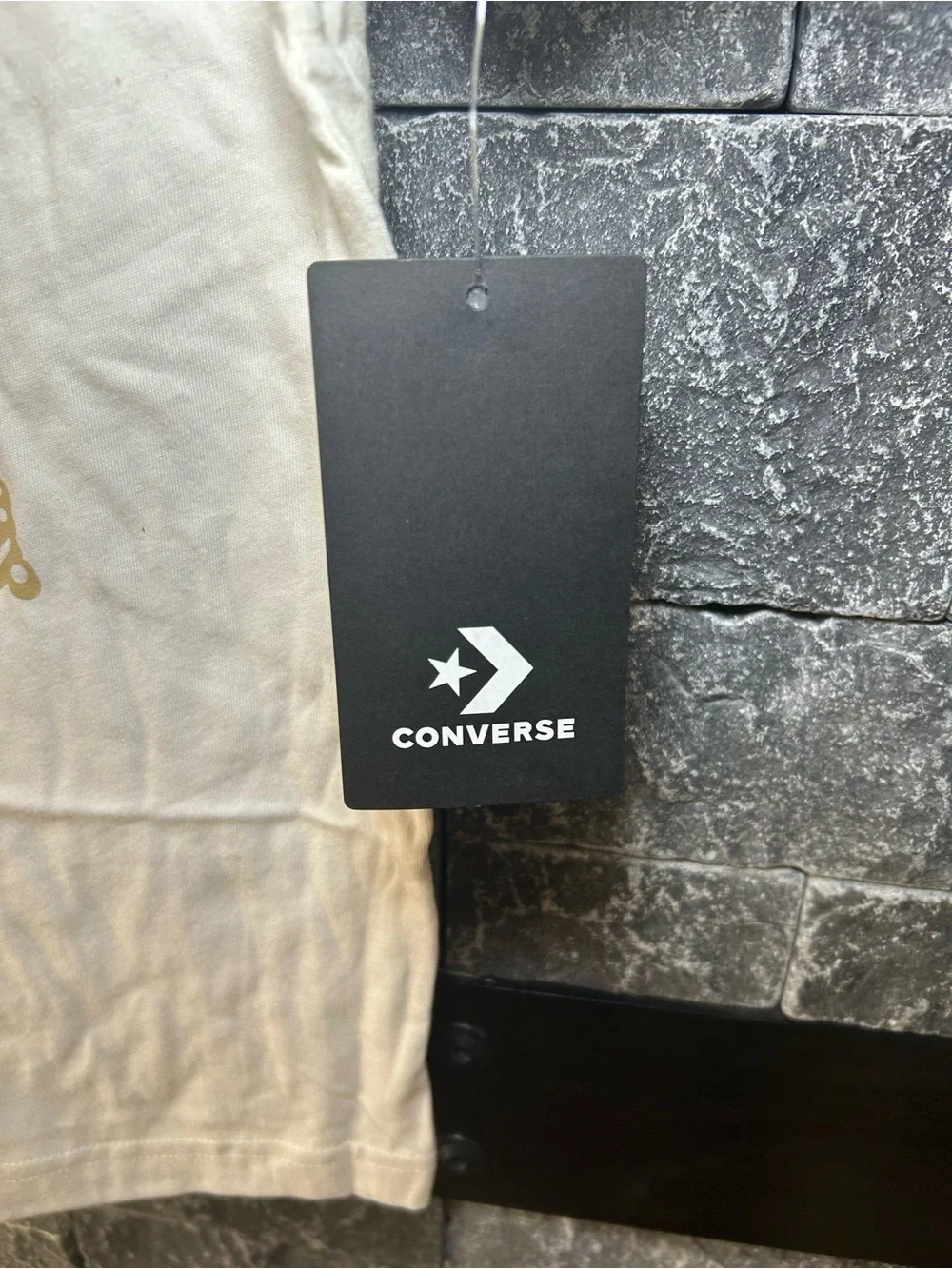 Converse Boys White Graphic Tee with Black Sneaker Print